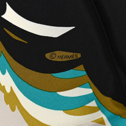Hermes Silk Brides De Gala Shadow Scarf 90 Beige Ebene Jaune 5 of 8