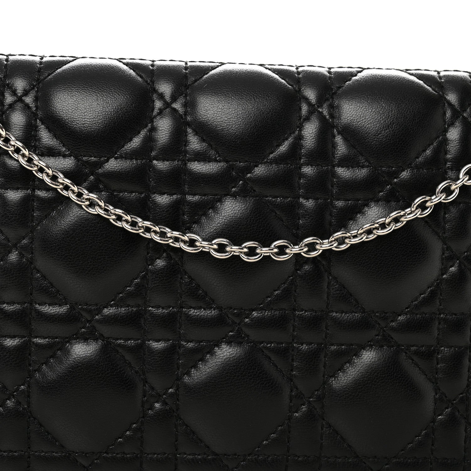 Christian Dior Lambskin Cannage Lady Dior Convertible Clutch Black 7 of 9