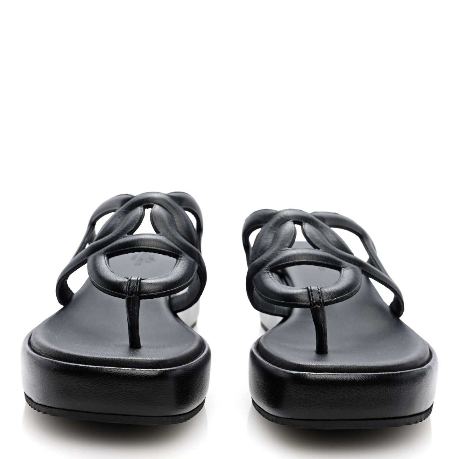 Hermes Nappa Gipsy Sandals 38 Black 3 of 9