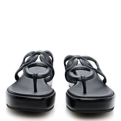 Hermes Nappa Gipsy Sandals 38 Black 3 of 9