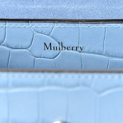 Mulberry Shiny Croc Calfskin Embossed Micro Seaton Pale Slate 5 of 9