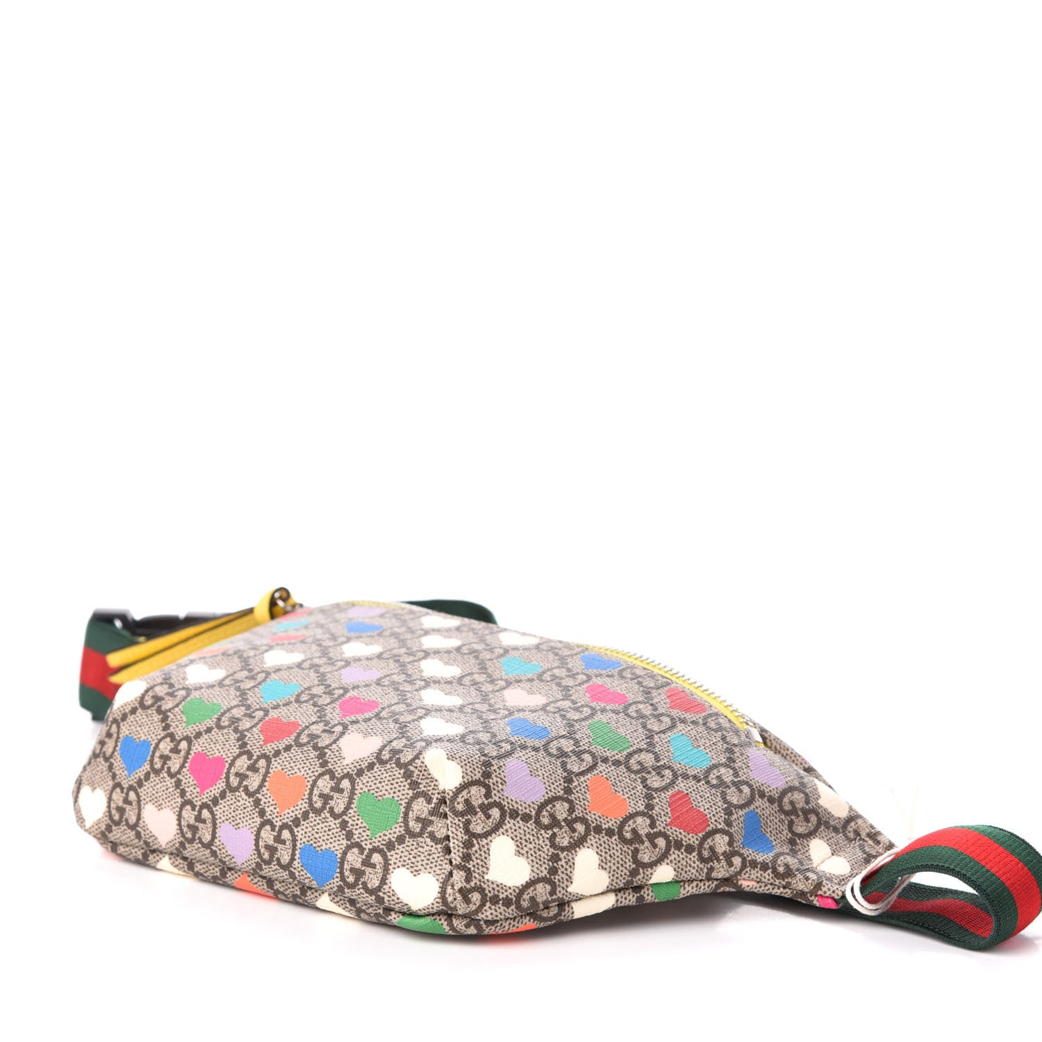 Gucci Soft GG Supreme Monogram Hearts Web Childrens Belt Bag Beige Ebony Multicolor Freesia 9 of 10