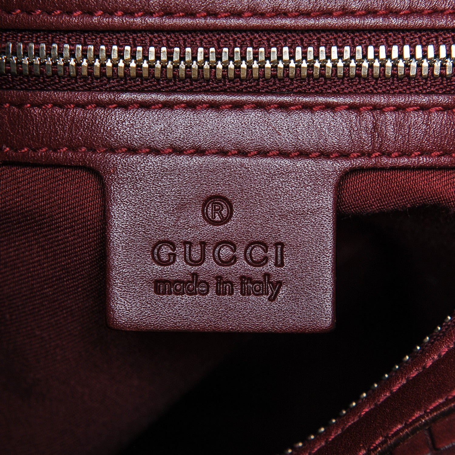 Gucci Calfskin Horsebit Embossed Glam Hobo Burgundy 6 of 6