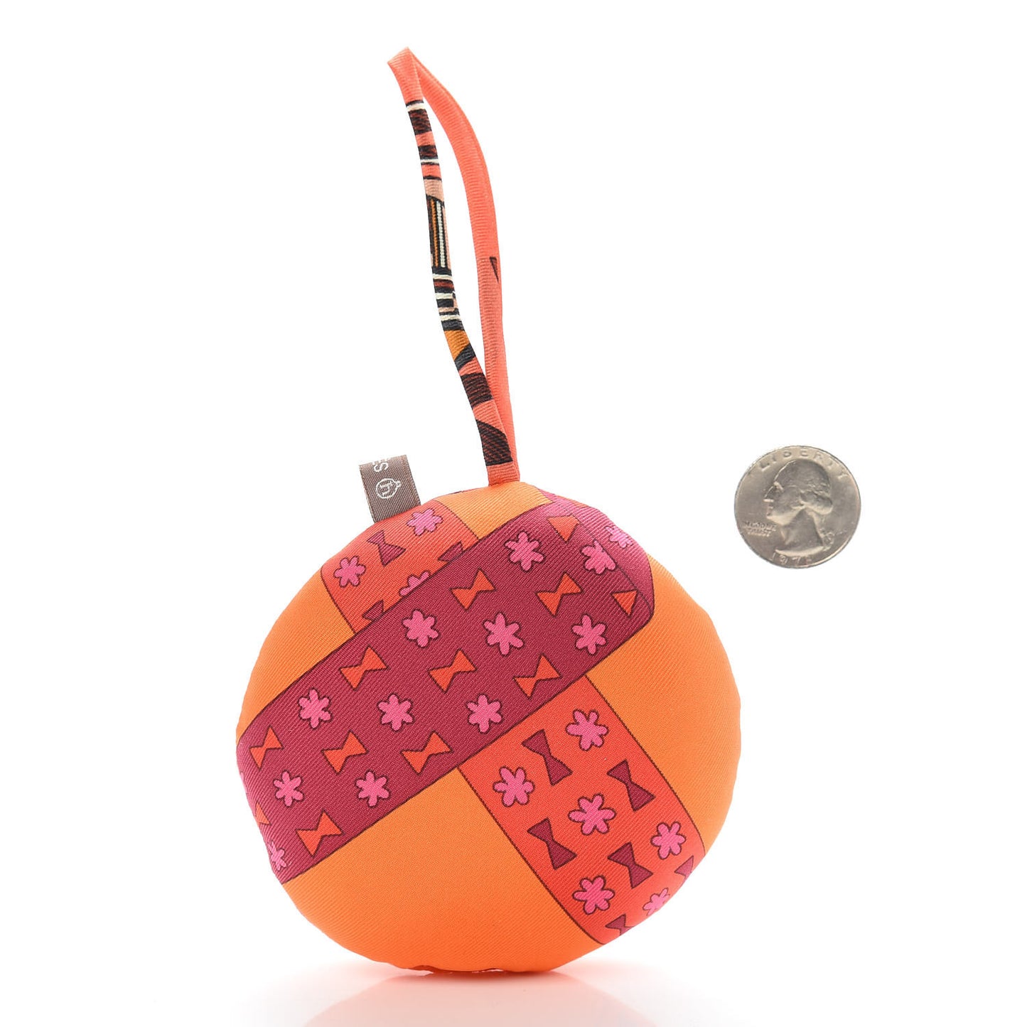 Silk Petit H Round Ornament Charm