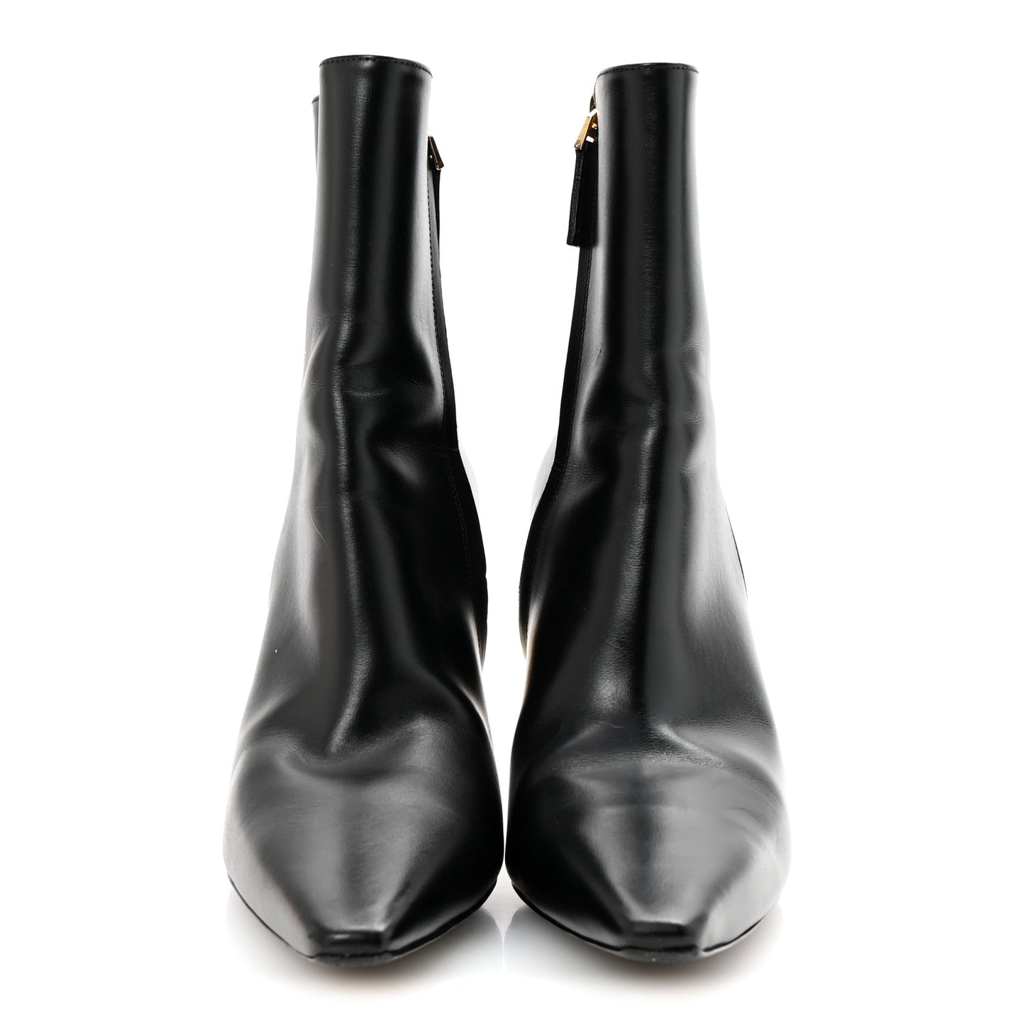 Calfskin G Cube Heel Ankle Boots 39 Black