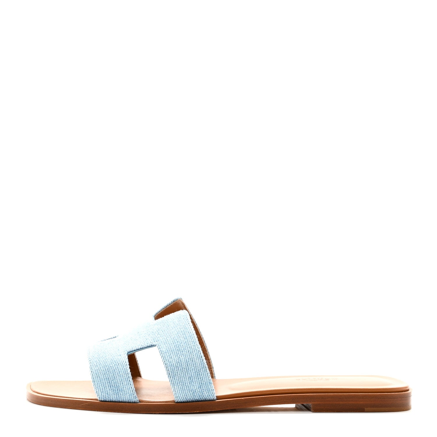 Hermes Denim Canvas Oran Sandals 40 Bleu Clair 1 of 10