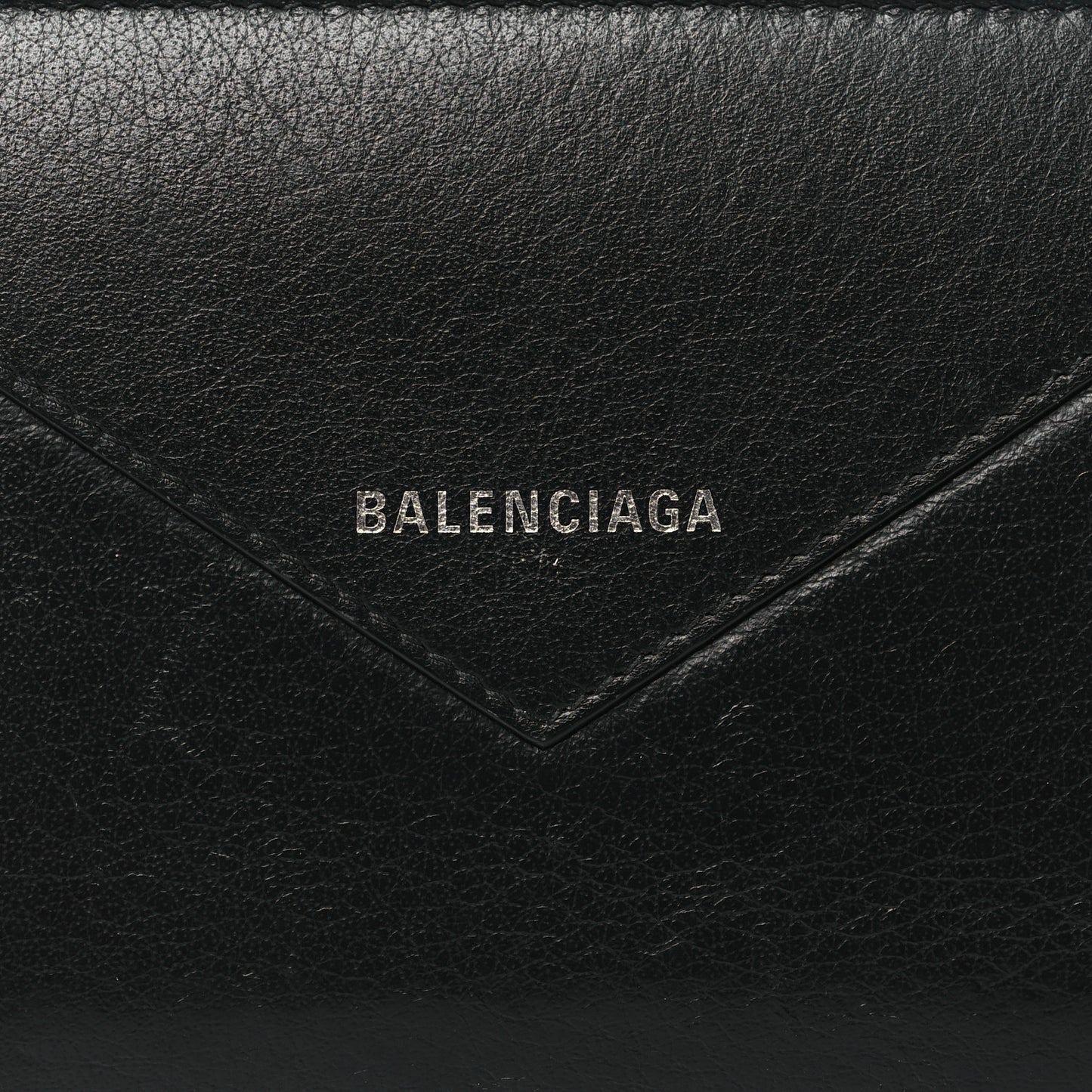 Calfskin Papier Zip Around Wallet Black