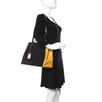 Fendi Vitello Elite Bi-Color Regular 2Jours Tote Black 3 of 11