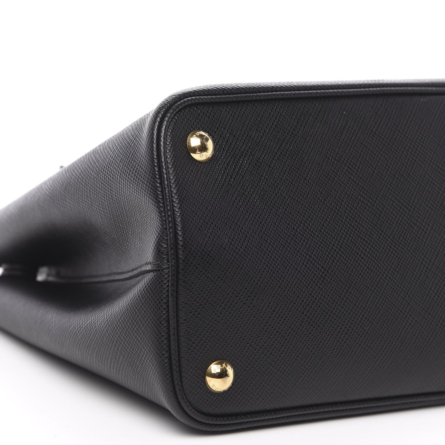 Saffiano Cuir Small Double Bag Black Fuoco
