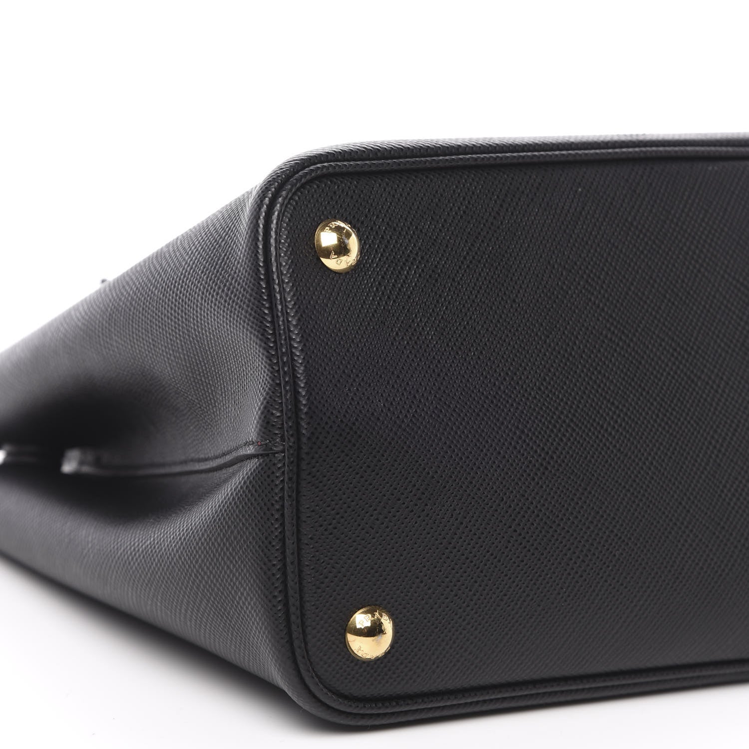 Prada Saffiano Cuir Small Double Bag Black Fuoco 8 of 10