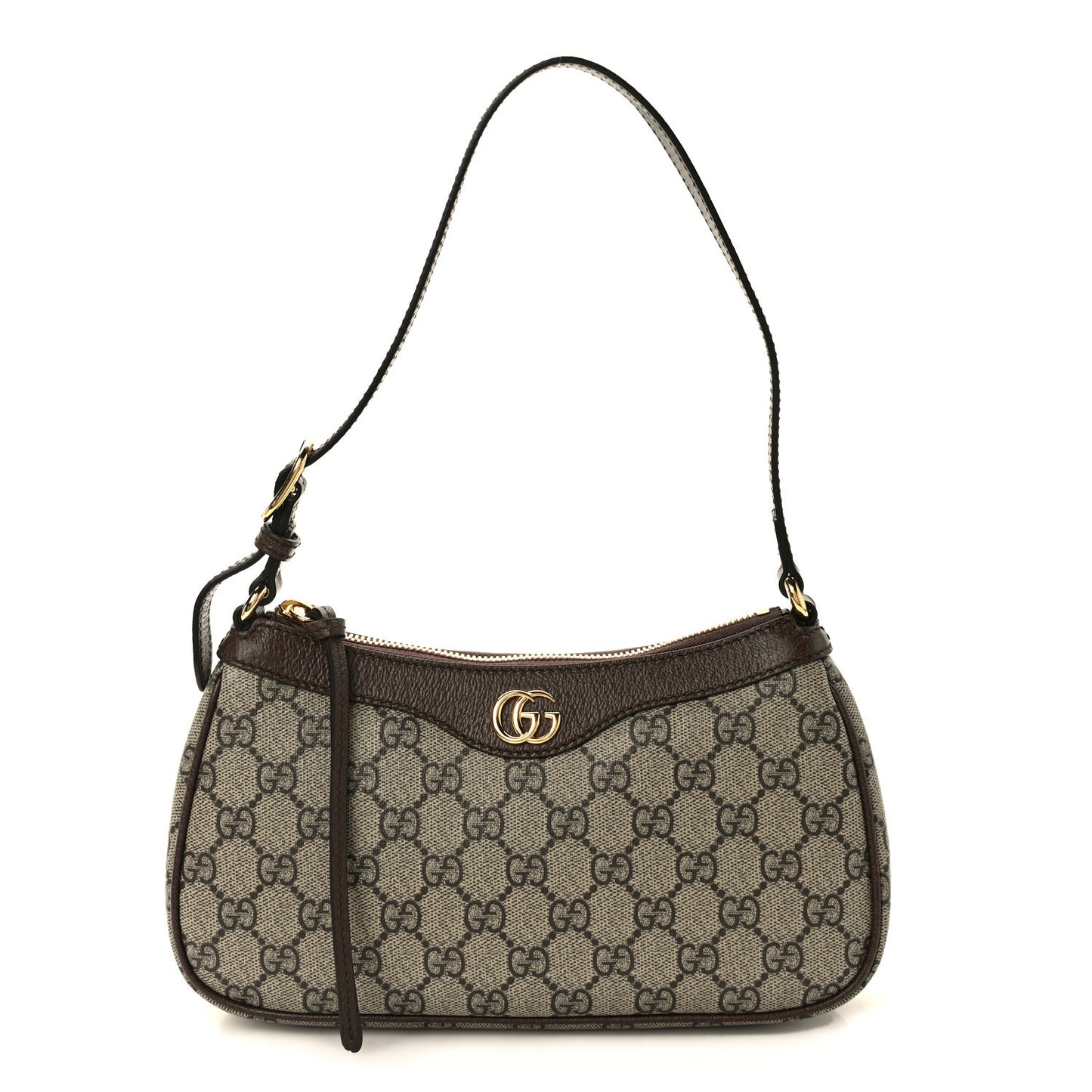GG Supreme Monogram Textured Dollar Calfskin Small Ophidia Hobo Beige Ebony New Acero