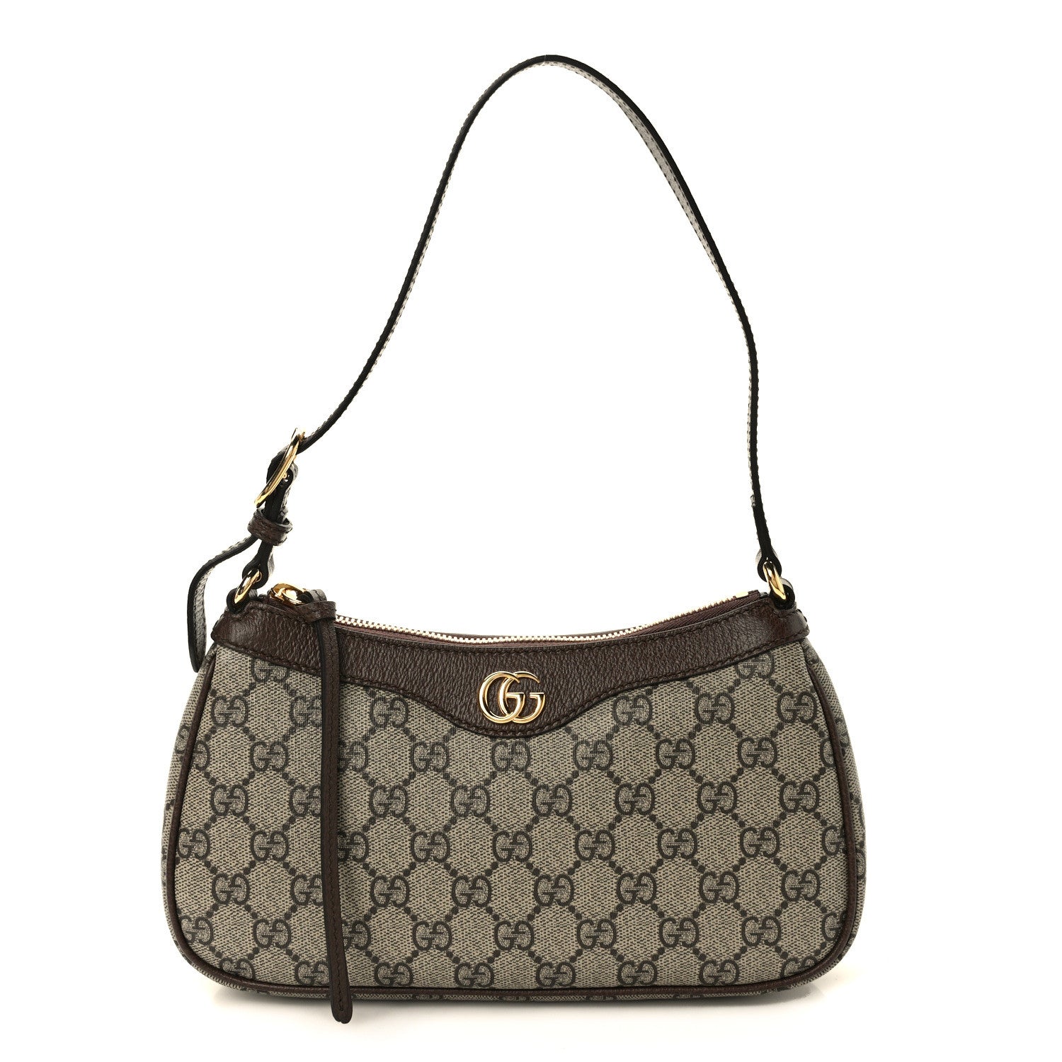 Gucci GG Supreme Monogram Textured Dollar Calfskin Small Ophidia Hobo Beige Ebony New Acero 1 of 11