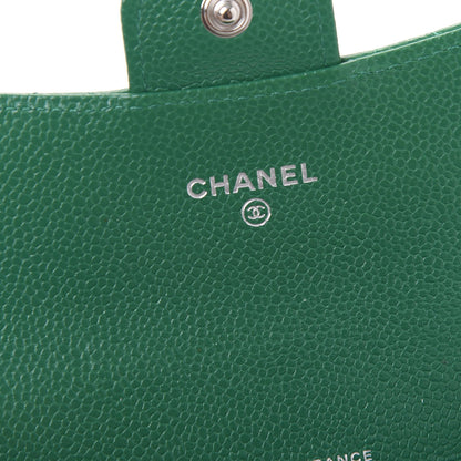 Chanel Metallic Caviar Quilted Card Holder Wallet Green 8 of 12