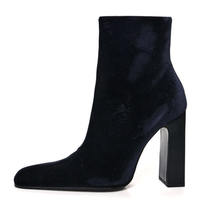 Balenciaga Smooth Velvet Ankle Boots 38 Navy 1 of 6