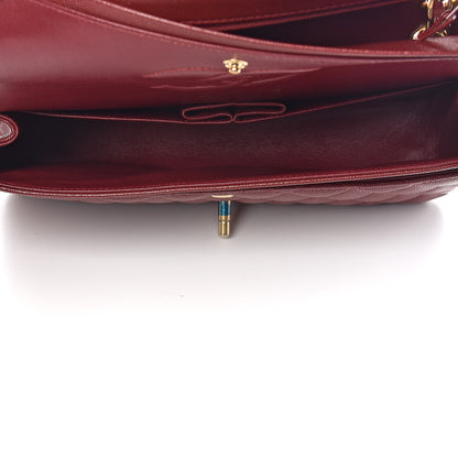 Chanel Iridescent Caviar Quilted Medium Double Flap Burgundy 5 of 9