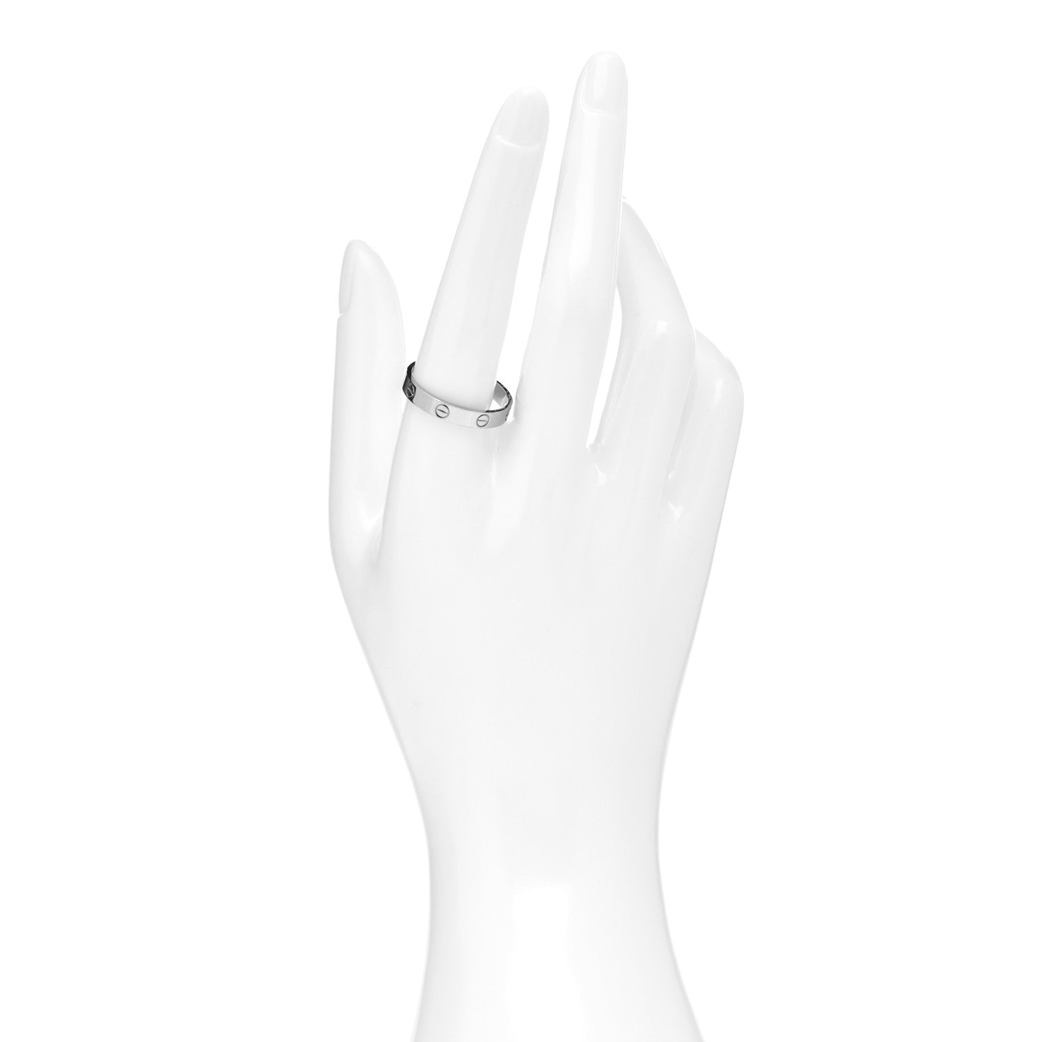 Cartier 18K White Gold 4mm LOVE Wedding Band Ring 61 9.5 2 of 5