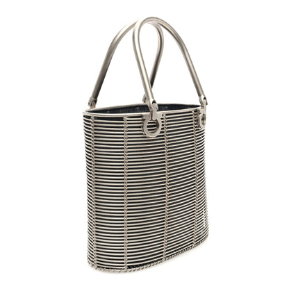 Salvatore Ferragamo Metal Cage Gancini Bucket Bag Silver 3 of 9