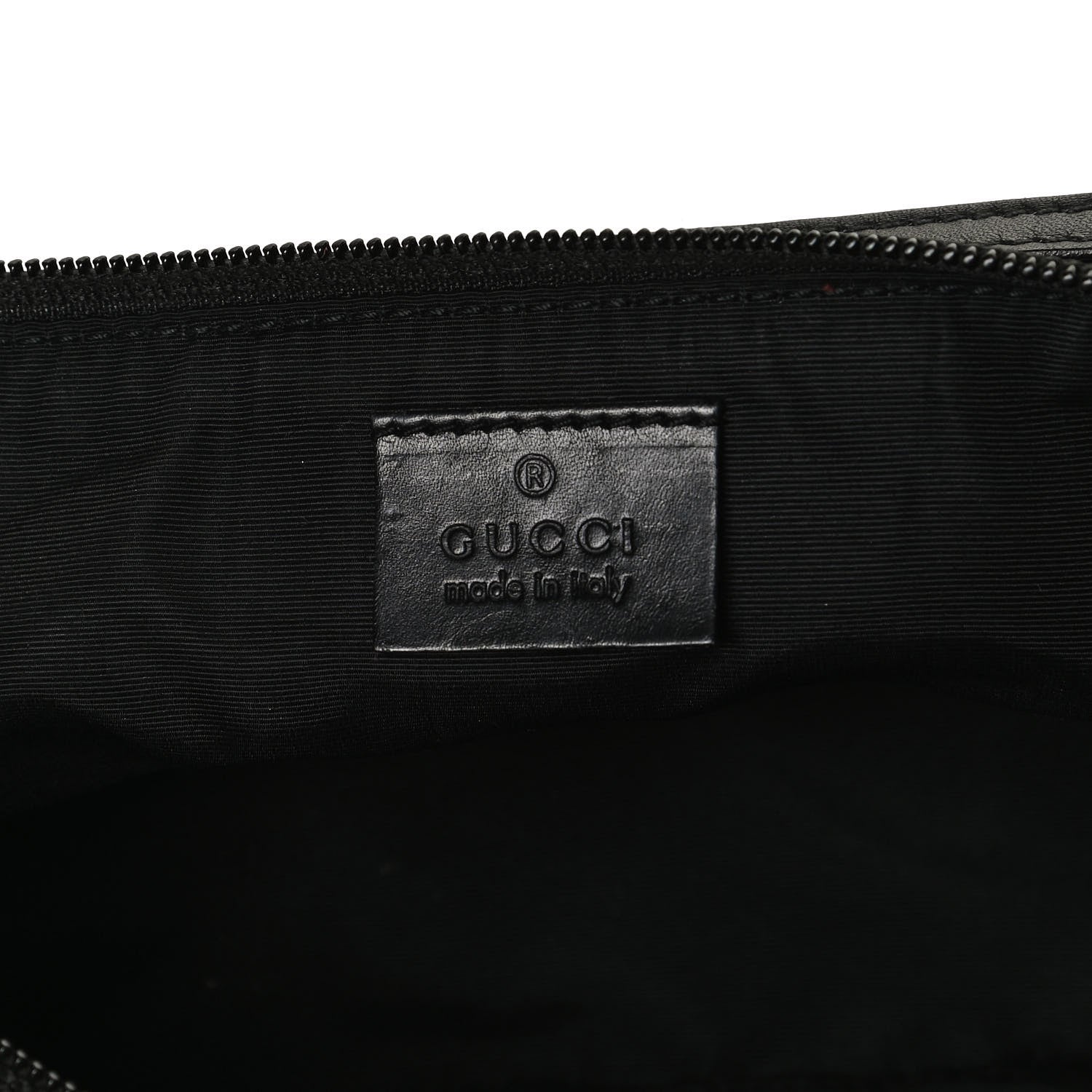 Gucci Denim Monogram Boat Pochette Black 6 of 11