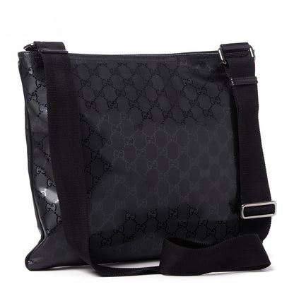 Gucci Imprime Monogram Medium Flat Messenger Bag Black 2 of 8