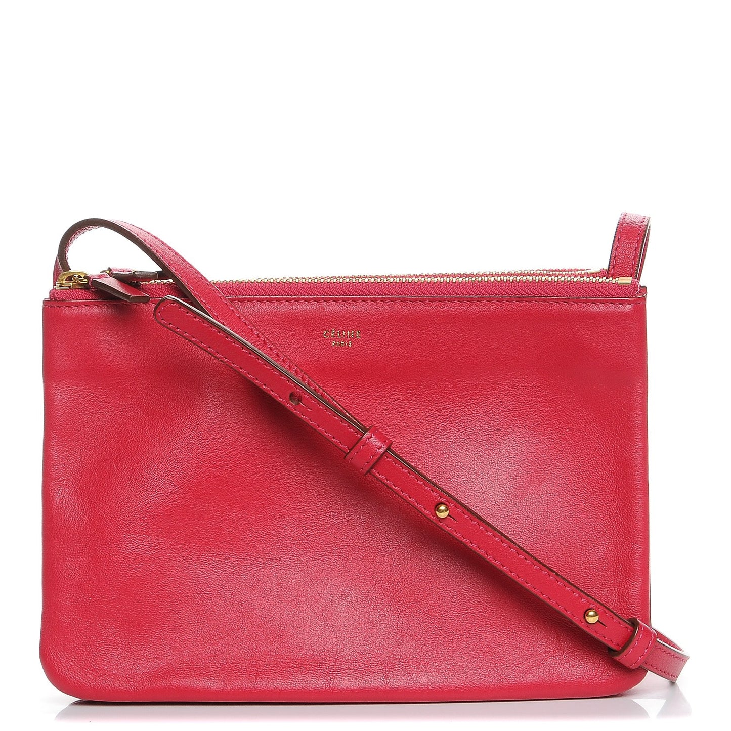 Lambskin Small Trio Crossbody Bag Fuchsia