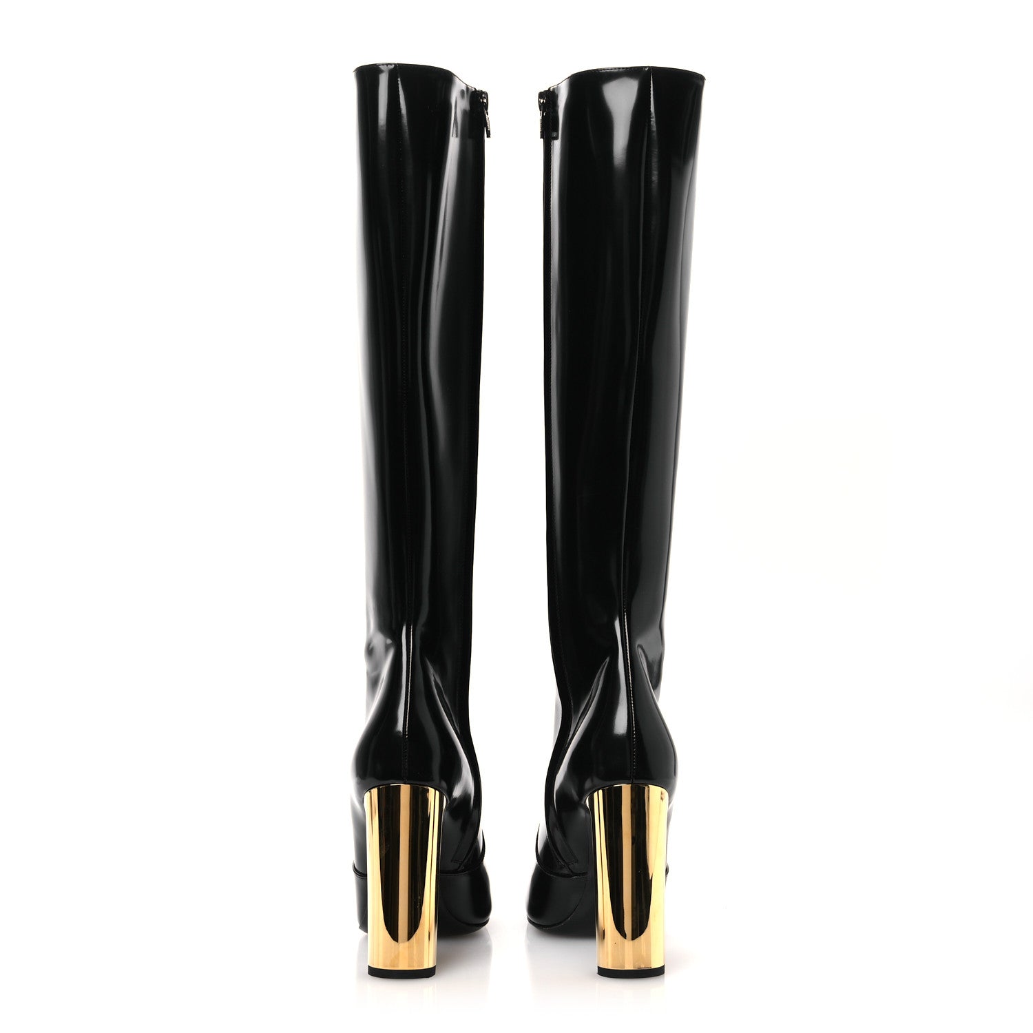 Saint Laurent Glazed Calfskin Auteuil 105mm Zip Boots 38 Black 6 of 13