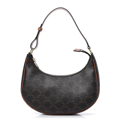 Celine Triomphe Canvas Calfskin Ava Shoulder Bag Tan 1 of 9