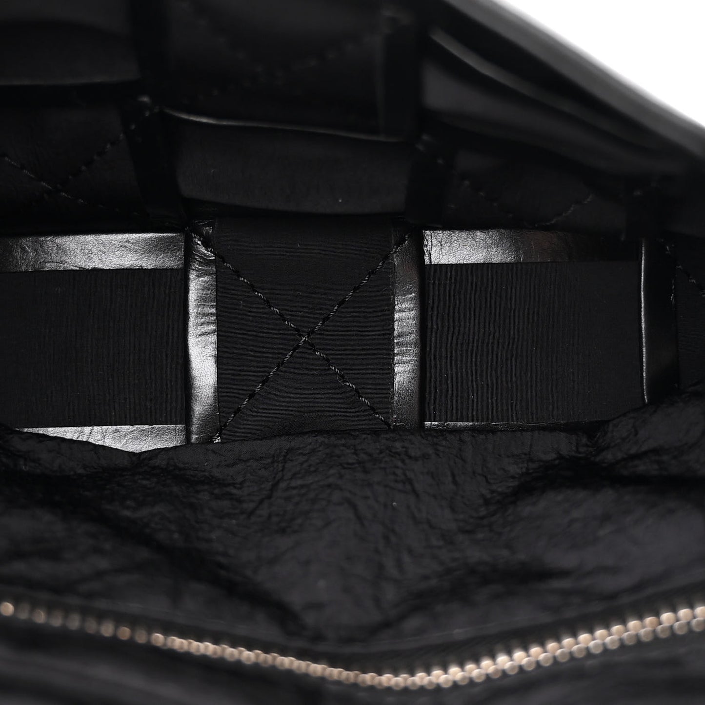 Paper Calfskin Maxi Intreccio Small Cassette Crossbody Bag Black