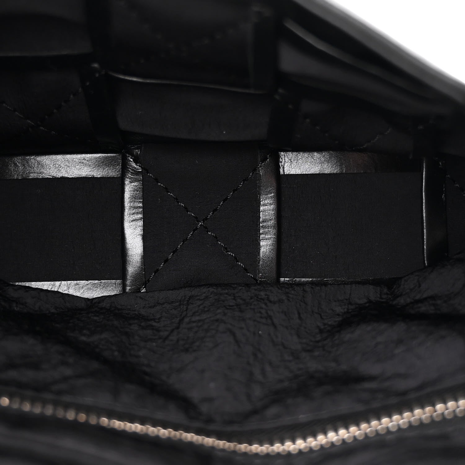 Bottega Veneta Paper Calfskin Maxi Intreccio Small Cassette Crossbody Bag Black 5 of 10