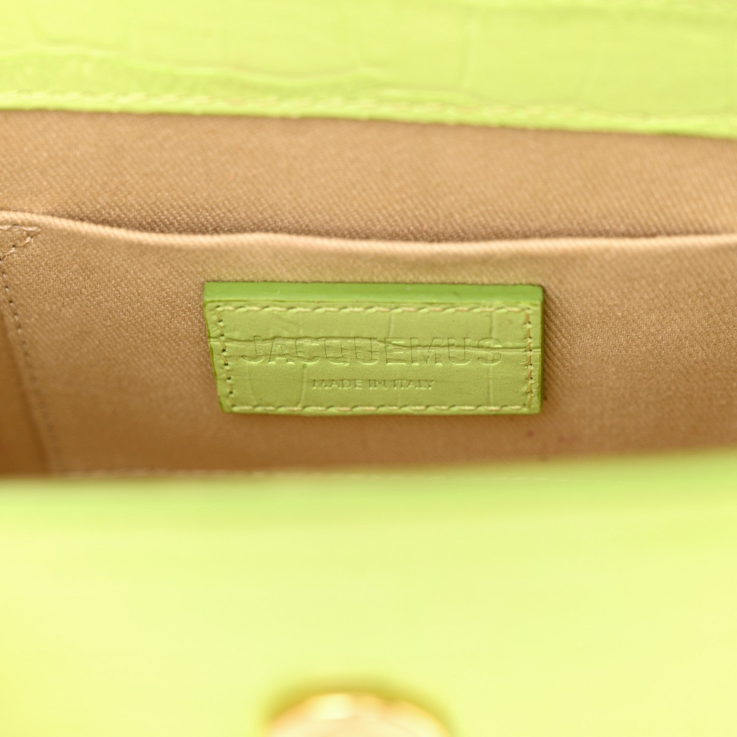 Jacquemus Calfskin Crocodile Embossed Le Chiquito Moyen Light Green 7 of 17