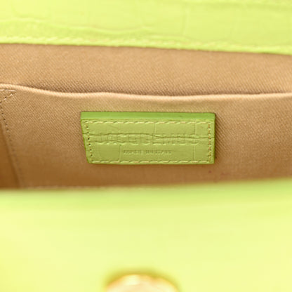 Jacquemus Calfskin Crocodile Embossed Le Chiquito Moyen Light Green 7 of 17