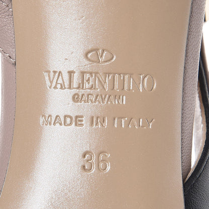 Valentino Garavani Nappa Rockstud Half D'Orsay Slingback 50mm Pumps 36 Black Poudre 7 of 7