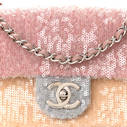 Chanel Sequin Mini Waterfall Flap Pink Blue Yellow 8 of 10