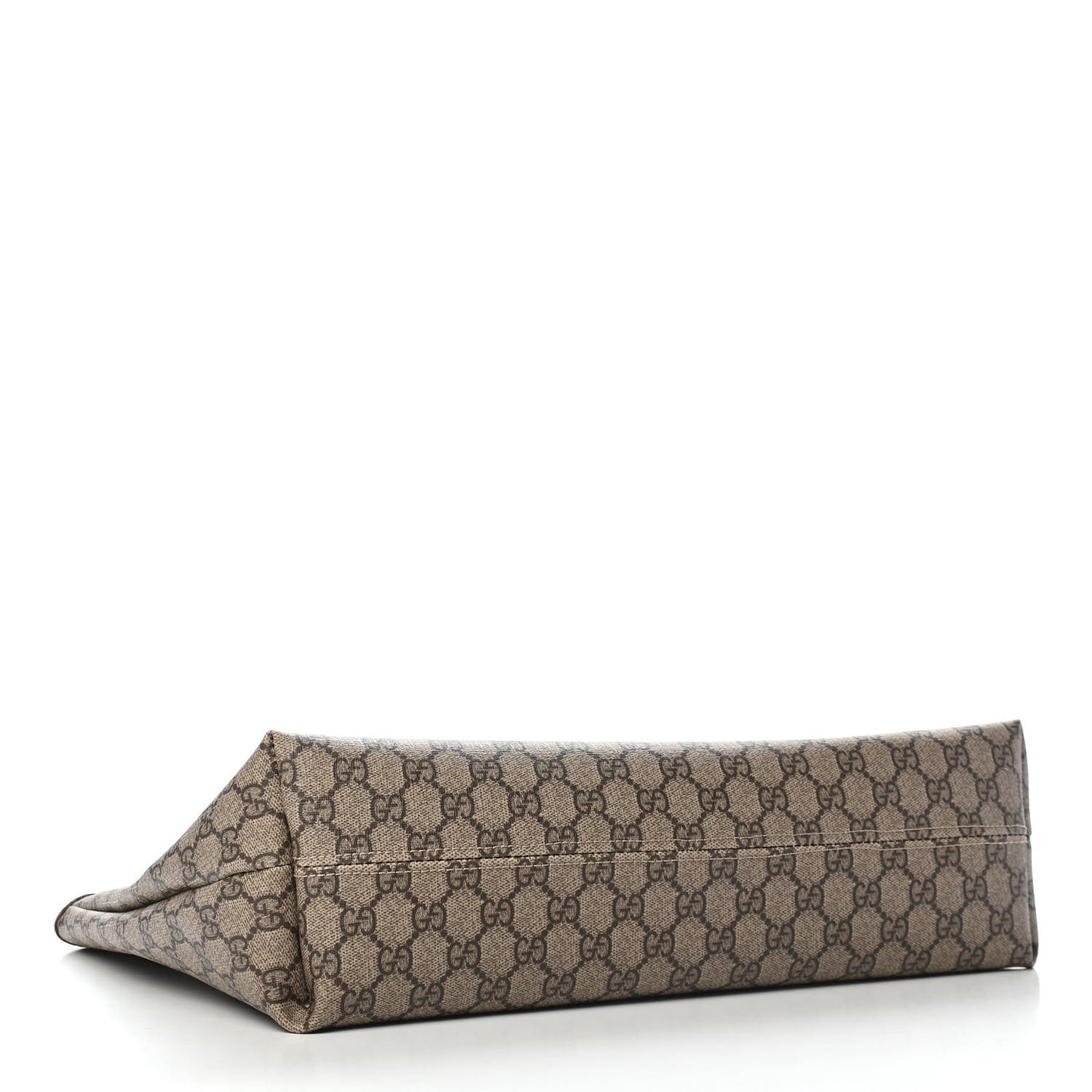 GG Supreme Monogram Medium Zippered Shopping Tote Dark Brown