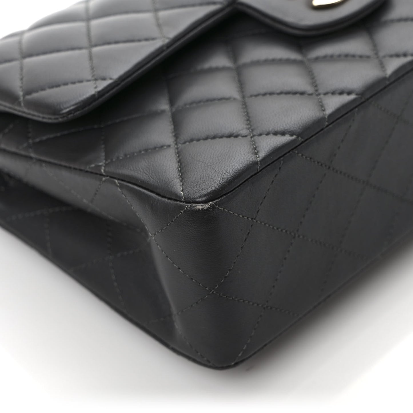 Lambskin Quilted Small Double Flap Dark Grey