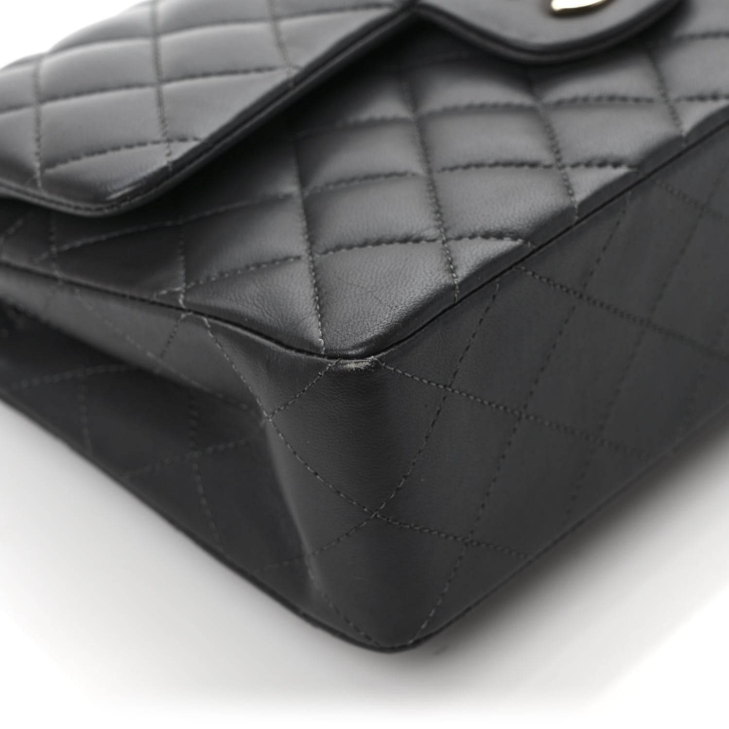 Chanel Lambskin Quilted Small Double Flap Dark Grey 10 of 11