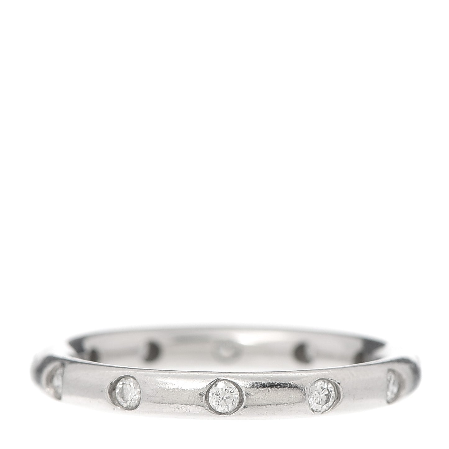 Platinum Diamond Bezet Band Ring 54 7