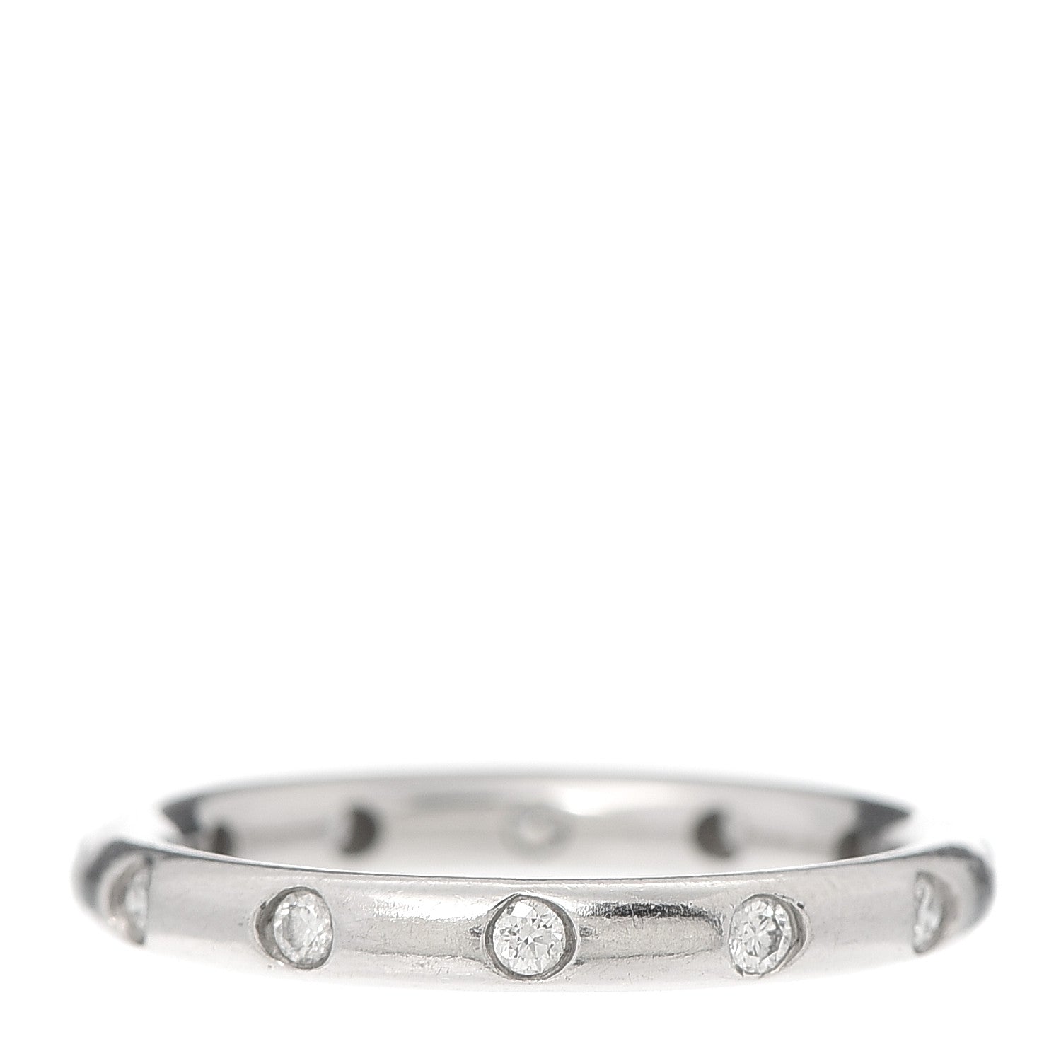 Tiffany Platinum Diamond Bezet Band Ring 54 7 3 of 5