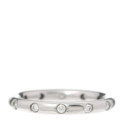 Tiffany Platinum Diamond Bezet Band Ring 54 7 3 of 5