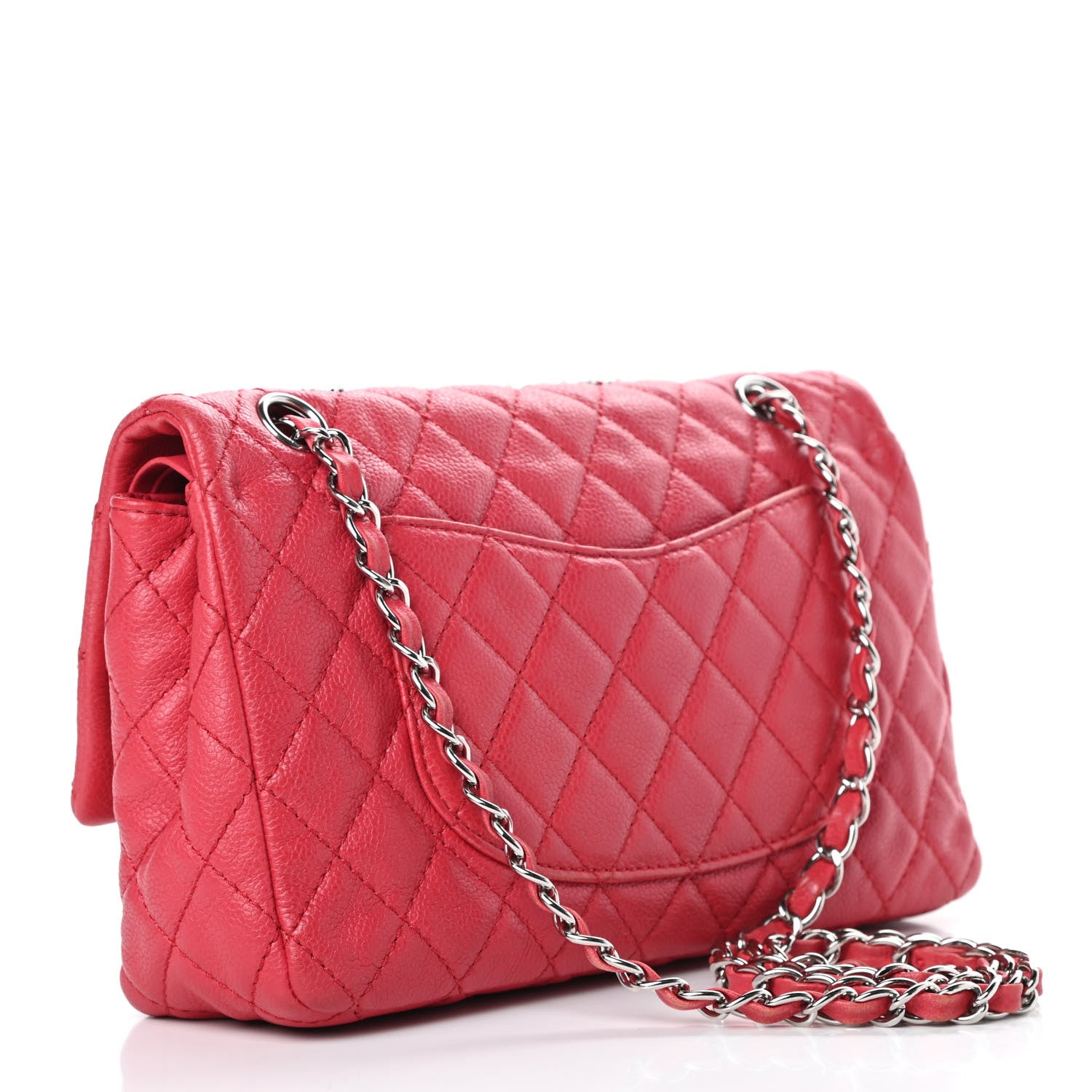 Chanel Washed Caviar Quilted Medium Double Flap Red 3 of 13