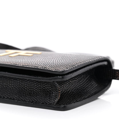 Tom Ford Calfskin Lizard Embossed Mini TF Bag Black 10 of 11