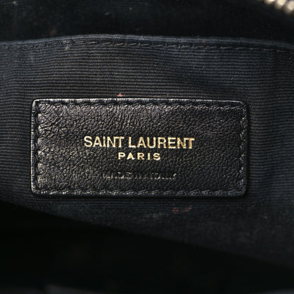 Saint Laurent Calfskin Matelasse Chevron Monogram A5 Wristlet Black 6 of 10