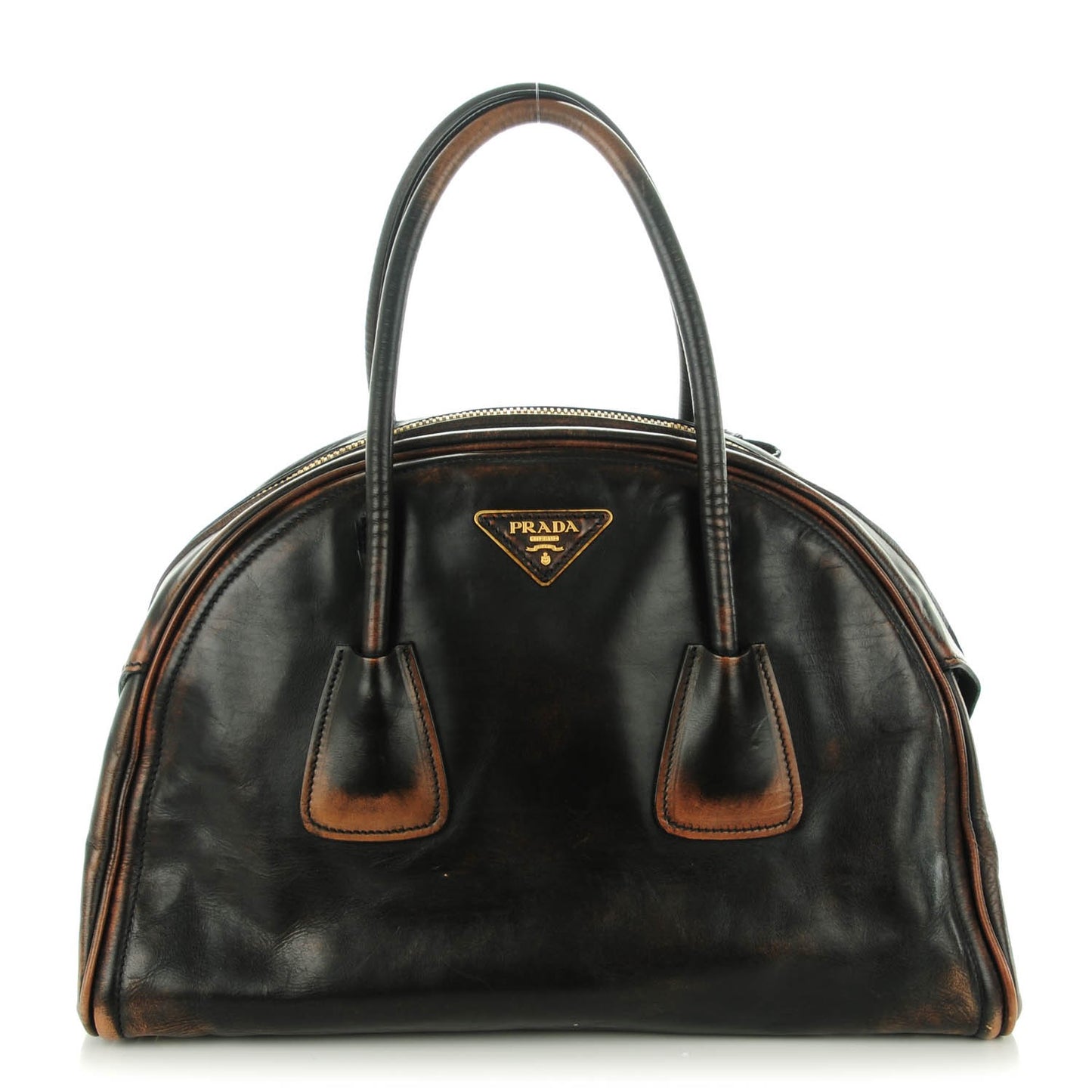 Vitello Vintage Bowling Bag Black