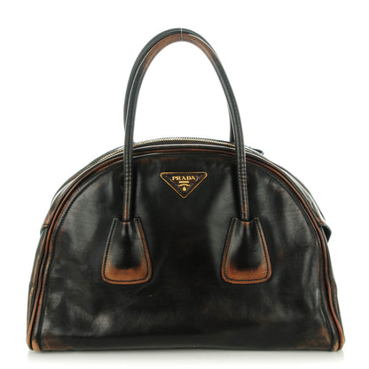 Prada Vitello Vintage Bowling Bag Black 1 of 8