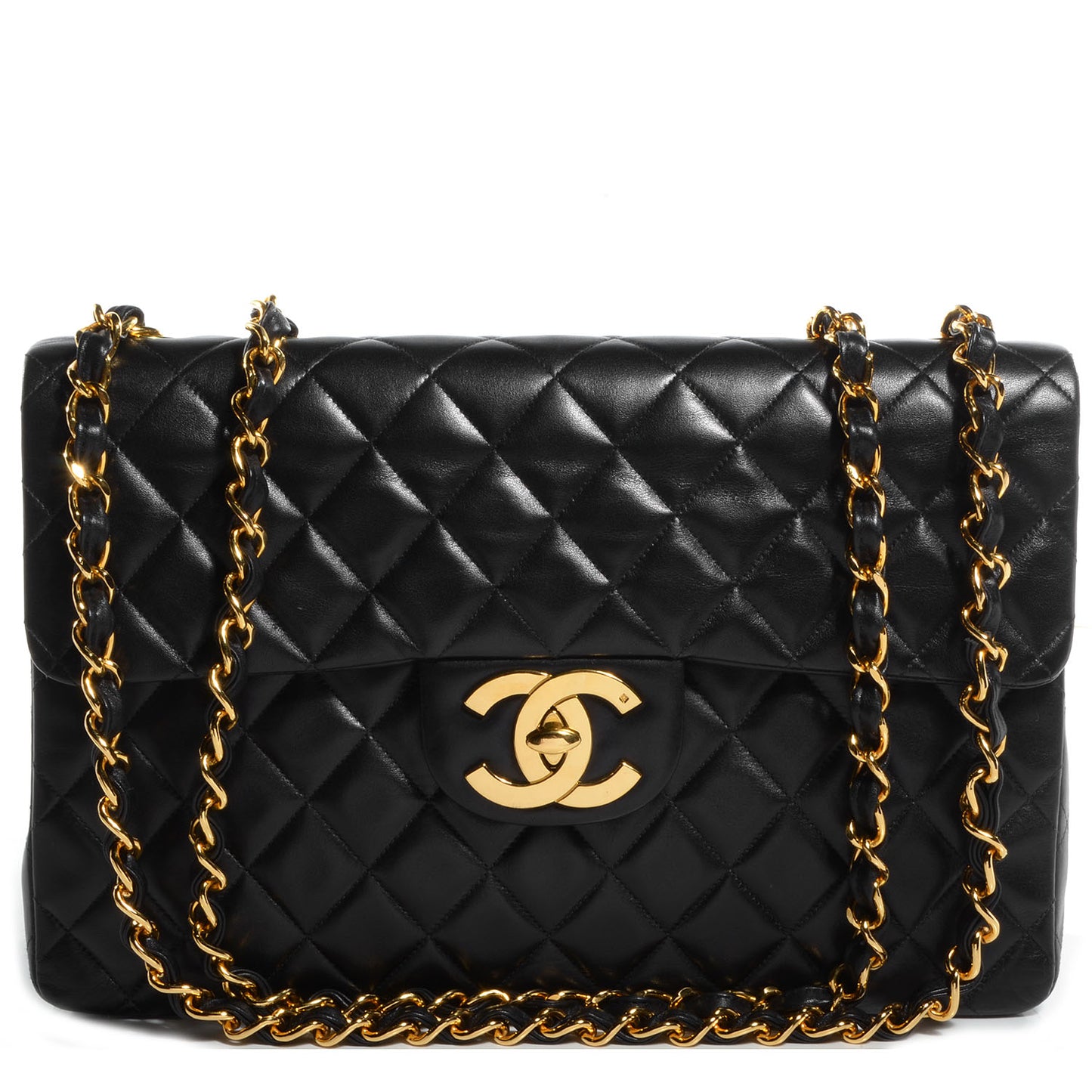 Lambskin XL Jumbo Flap Black