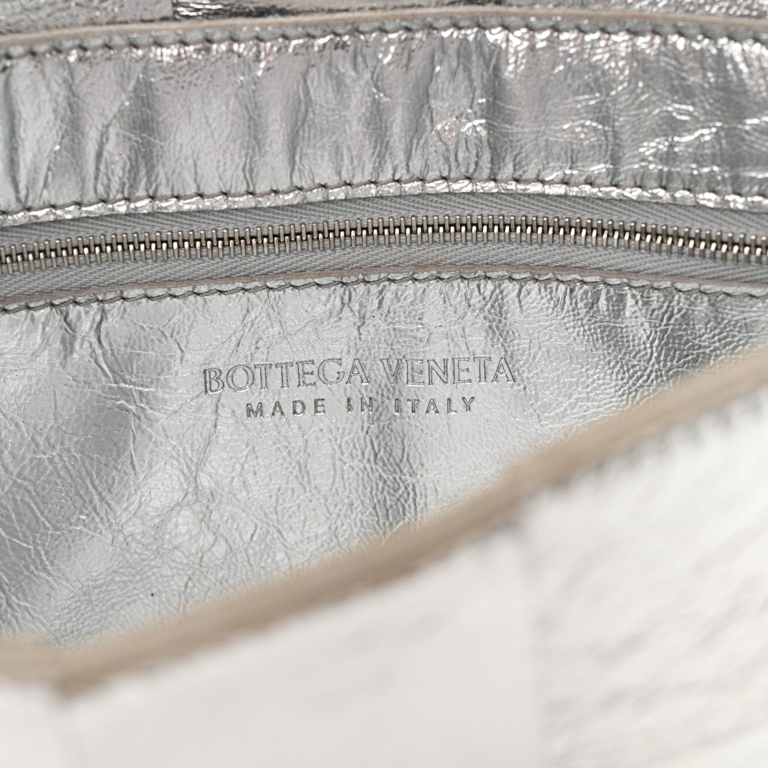Bottega Veneta Metallic Lambskin Maxi Intrecciato Cassette Crossbody Bag Silver 6 of 13