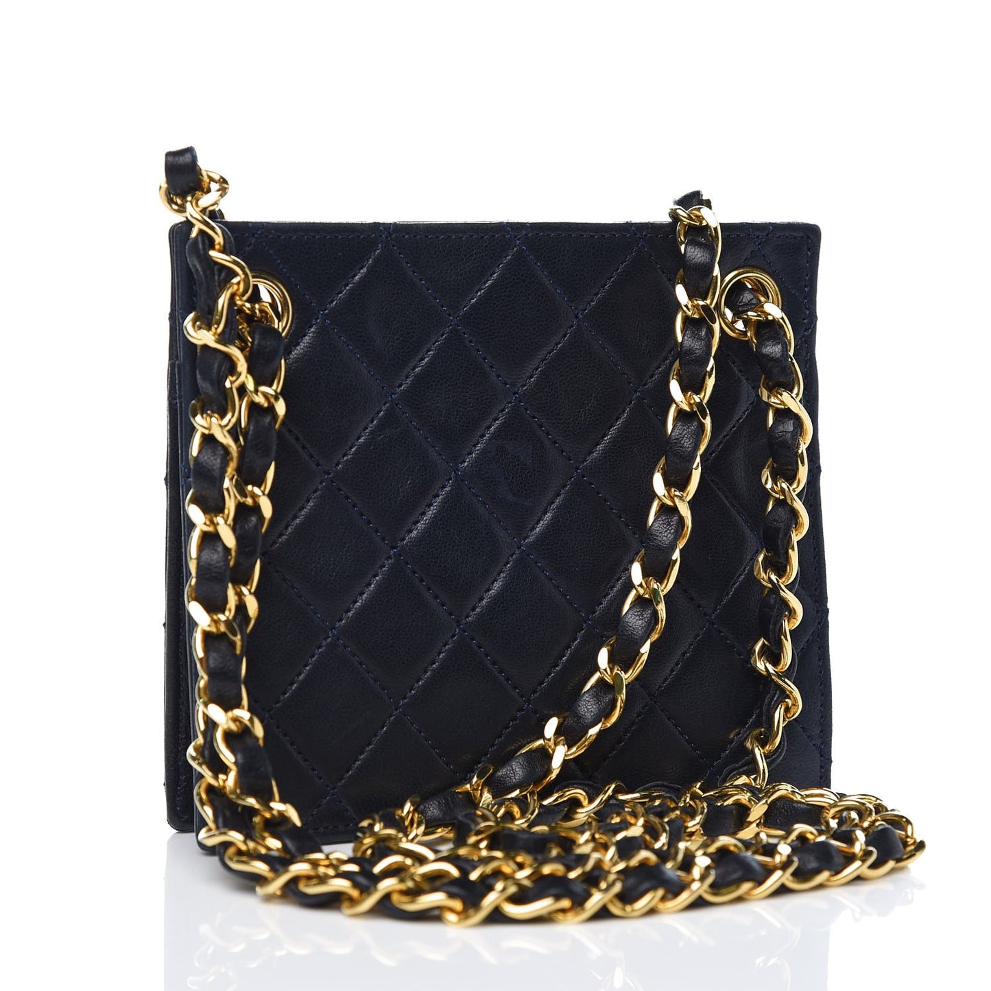 Lambskin Quilted Crossbody Navy