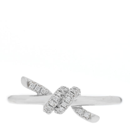 Tiffany 18K White Gold Diamond Small Knot Ring 47 4 1 of 5