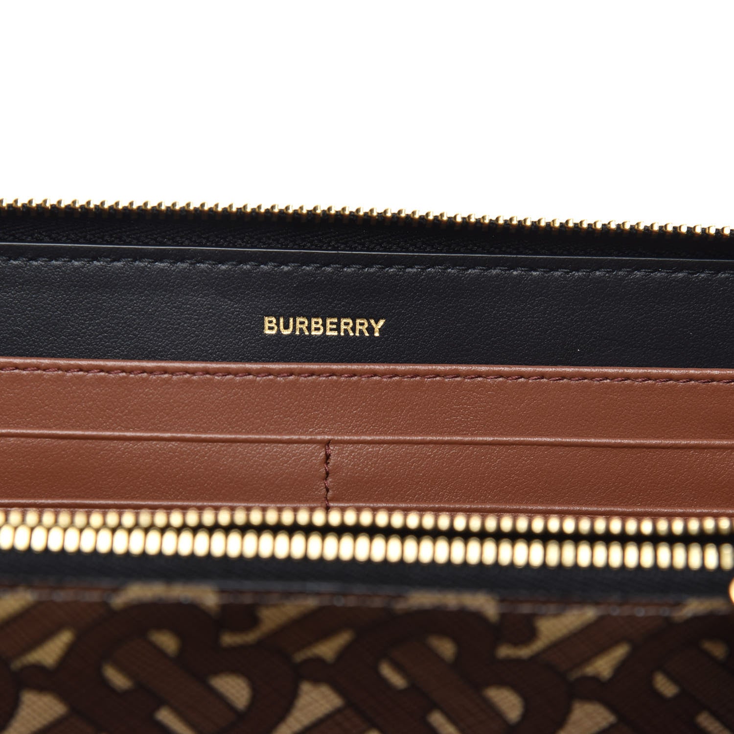 Burberry E-Canvas Monogram Stripe Zip Around Wallet Black 6 of 9