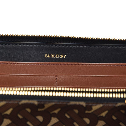 Burberry E-Canvas Monogram Stripe Zip Around Wallet Black 6 of 9