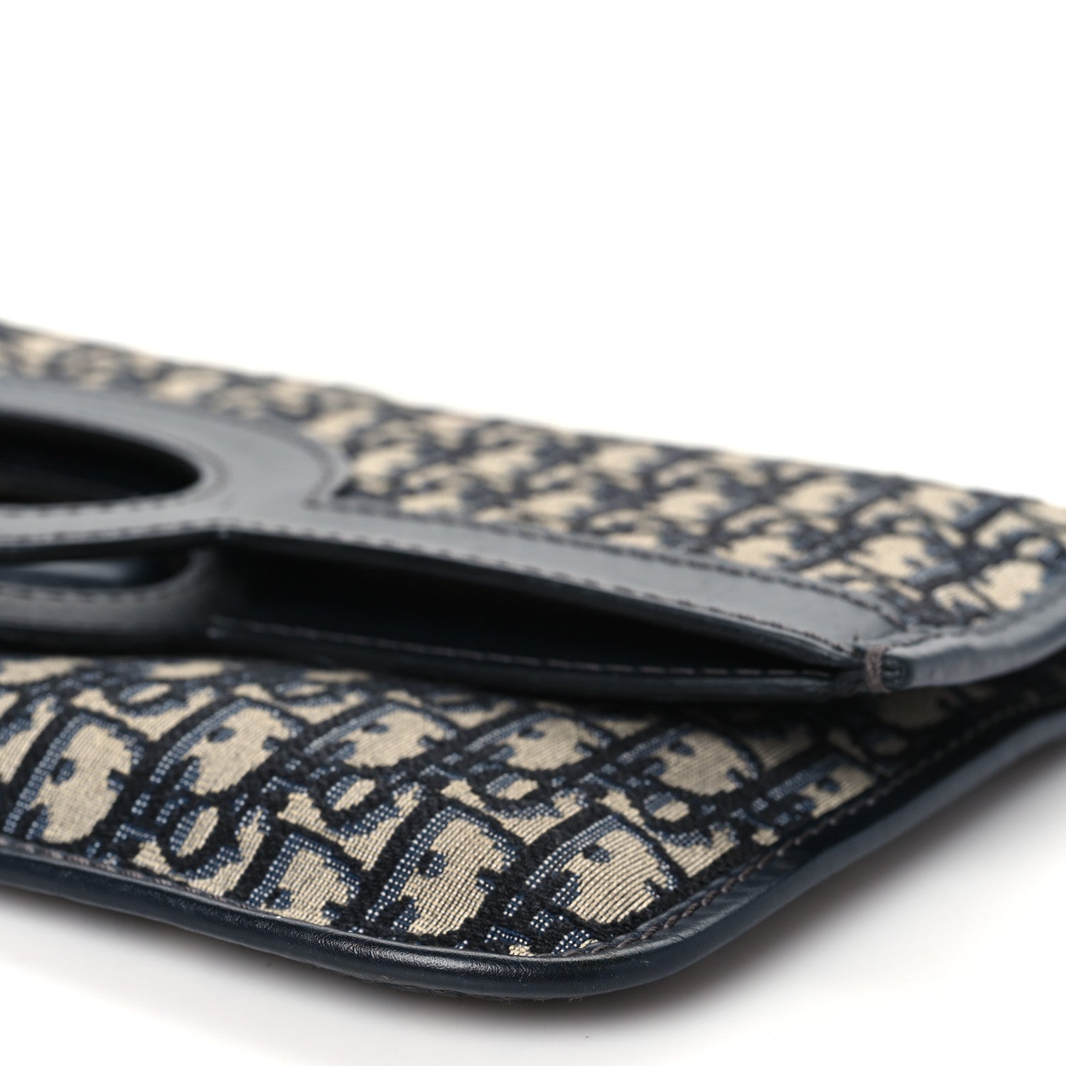Christian Dior Oblique Fold Over Clutch Blue 9 of 11